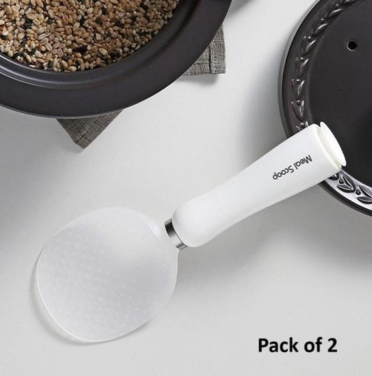 Self-Standing Non-Stick Rice Scoop Spoon – Pack of 2 Silicone Kitchen Utensils